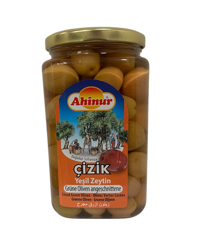 Grønne oliven ridsede 840g