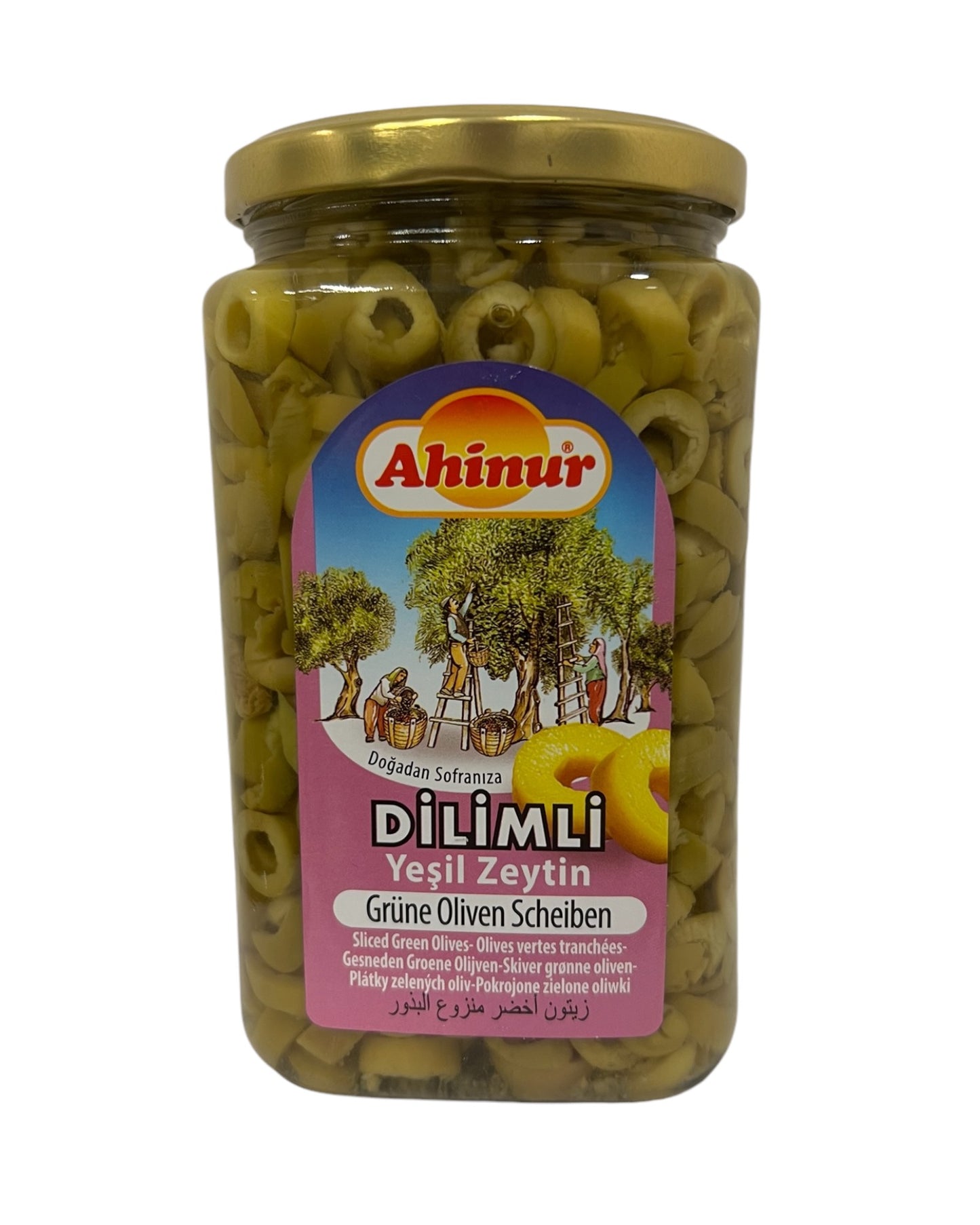 Grønne oliven i skiver 840g