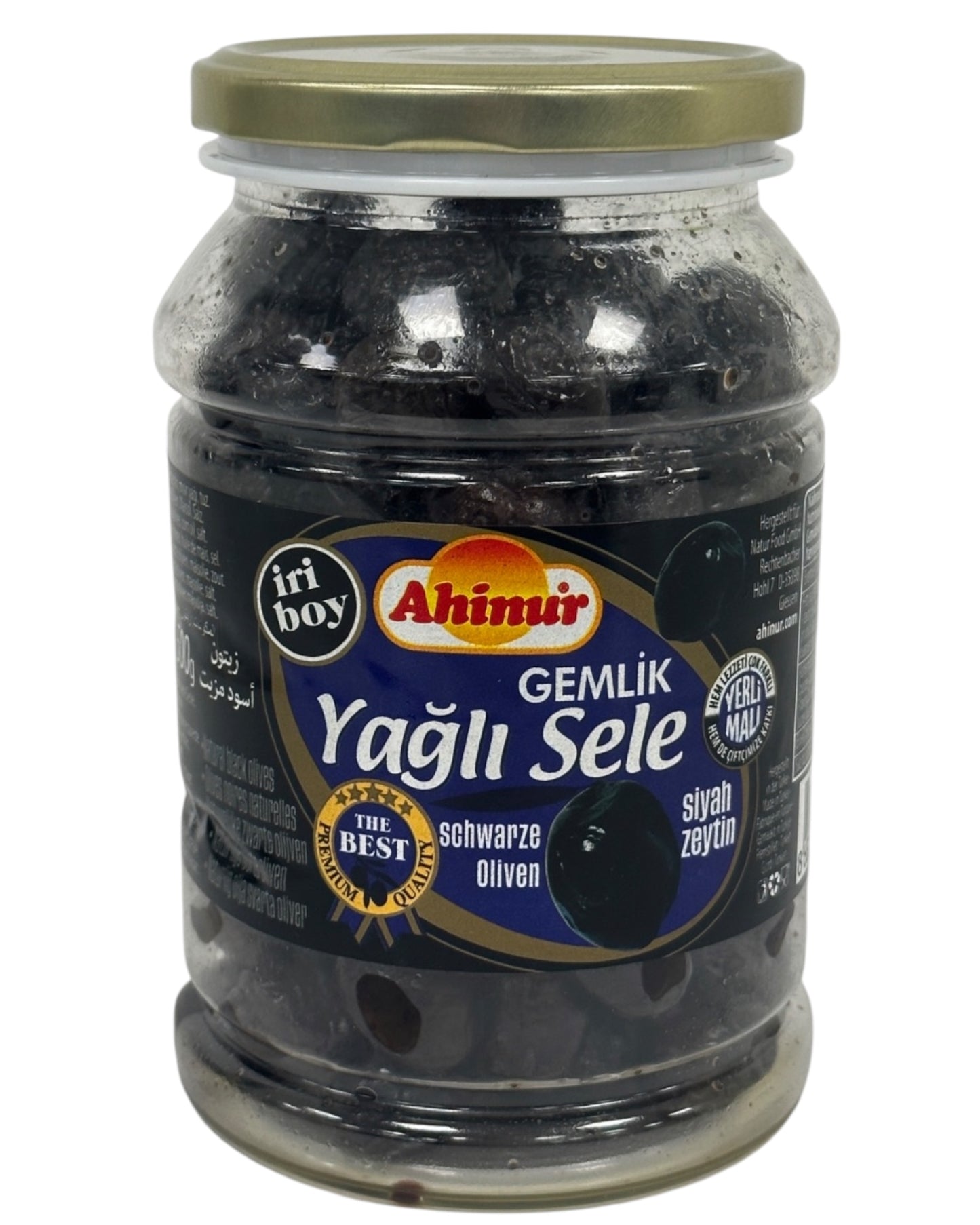 Sorte store oliven med sten Pet 500g