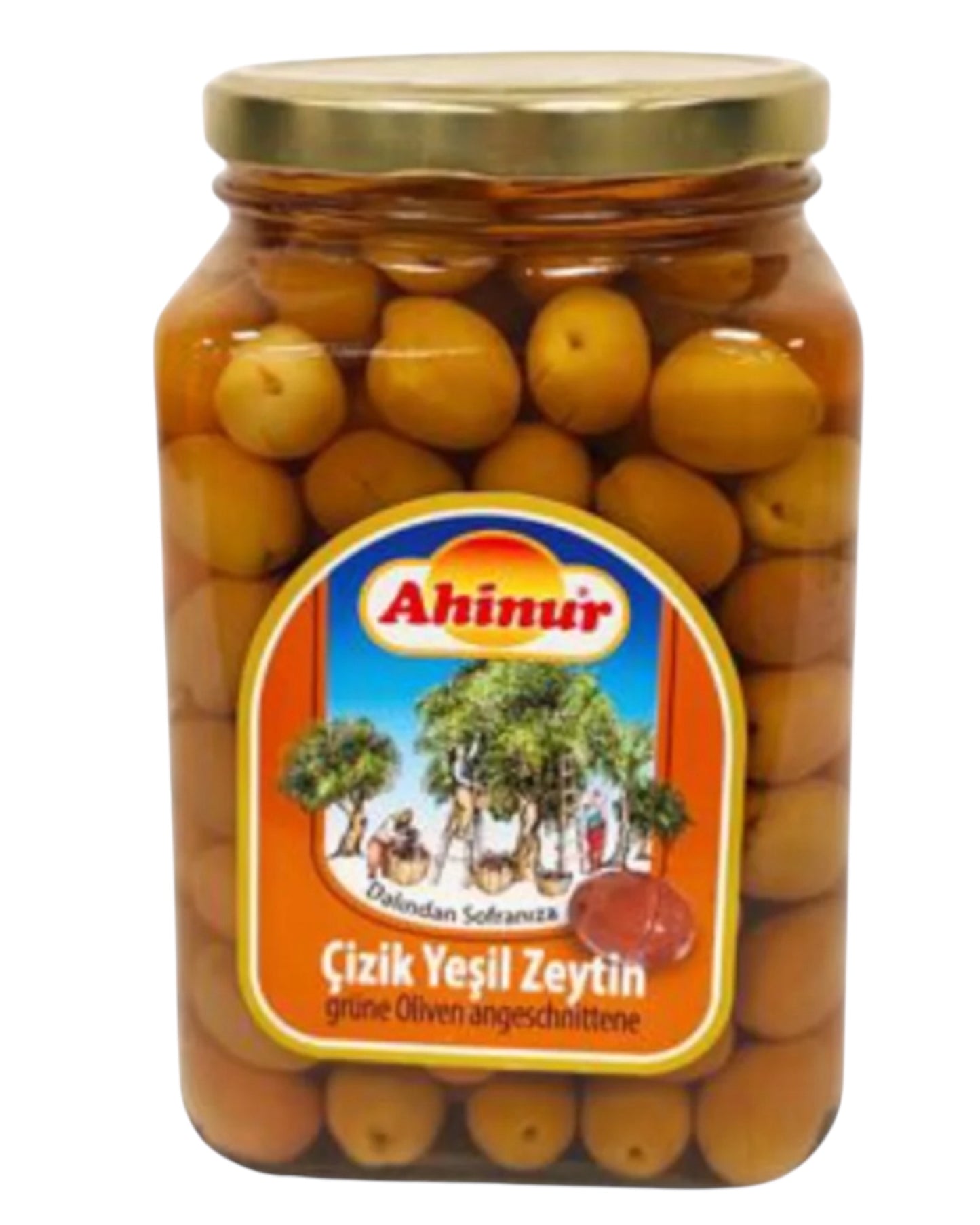 Grønne oliven ridsede 1600g