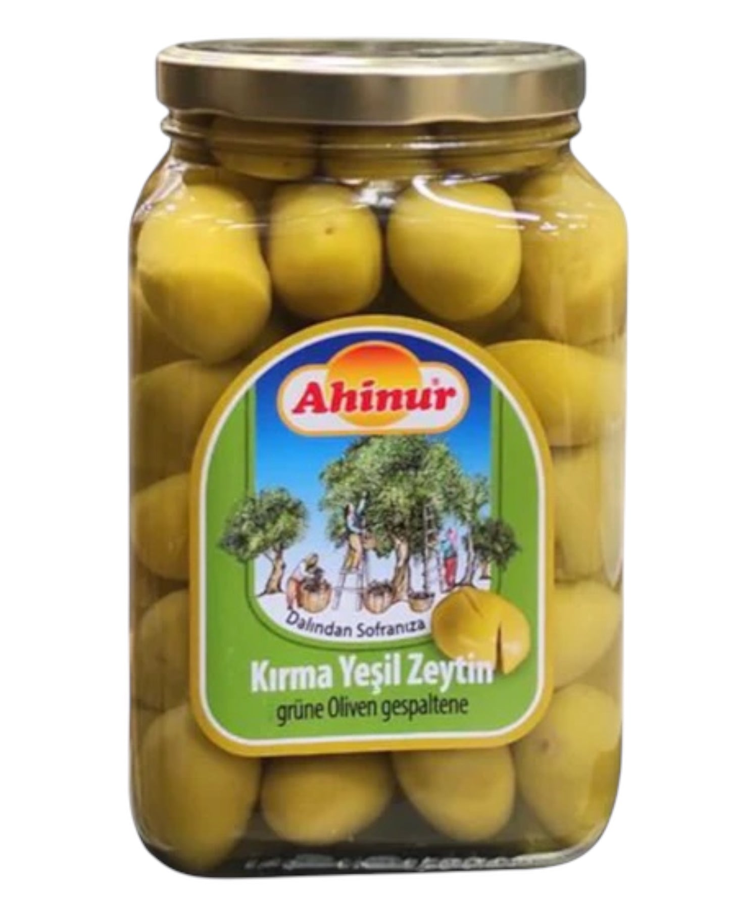 Grønne oliven med sten 1550g